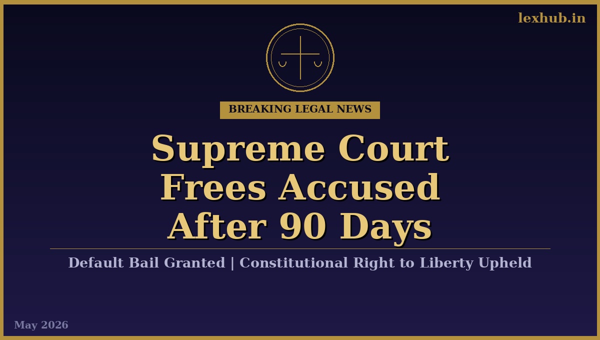 You Cannot Extend Custody Behind His Back! Supreme Court Frees Accused After 90 Days