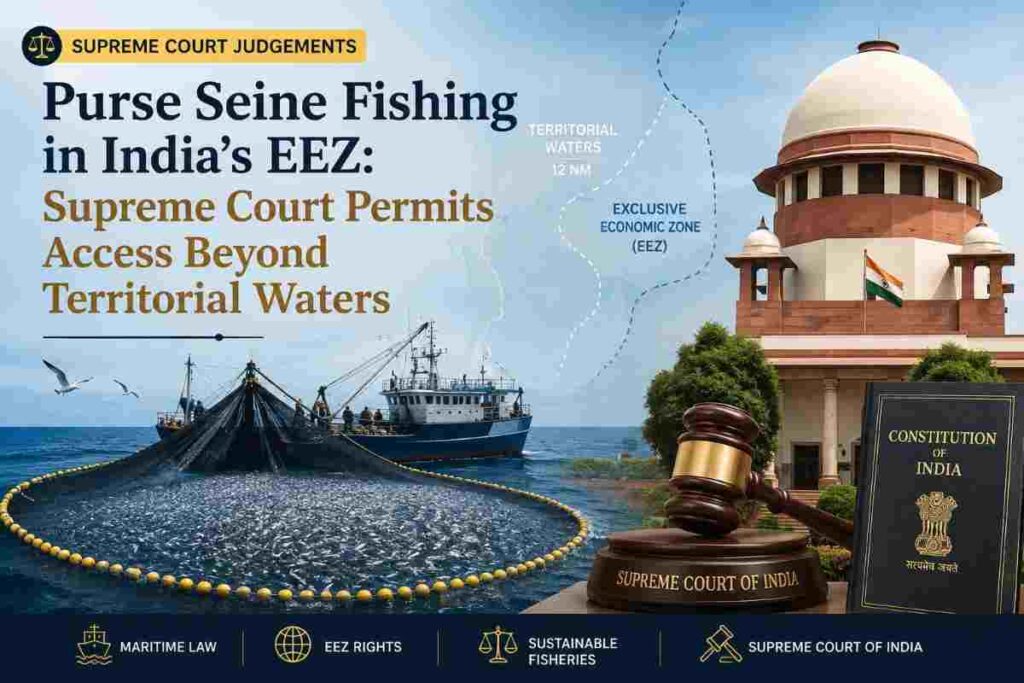 Purse Seine Fishing in India’s EEZ: Supreme Court Permits Access Beyond Territorial Waters